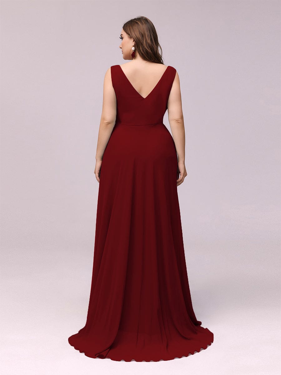 Custom Size V-Neck High-Low Chiffon Evening Party Dress