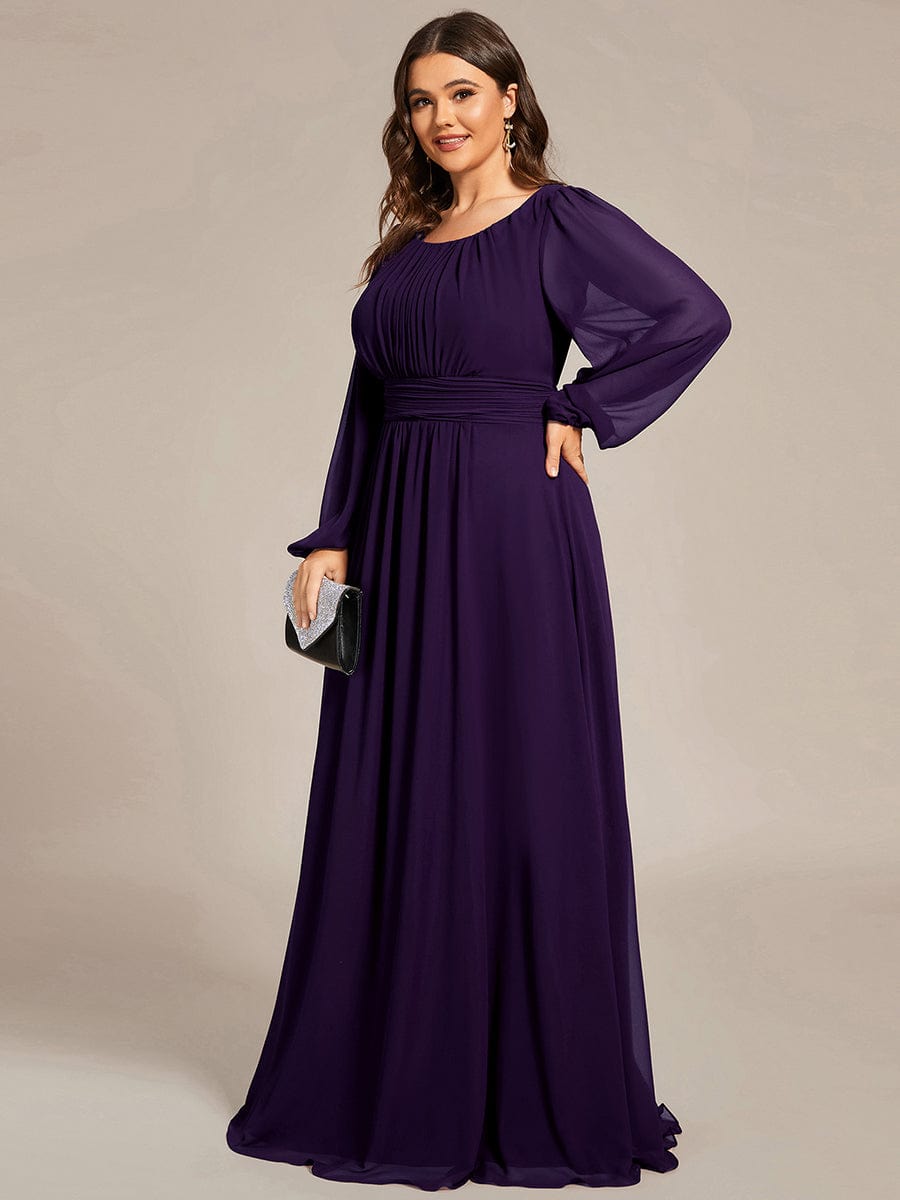 Custom Size See-Through Puff Sleeve Chiffon Bridesmaid Dress