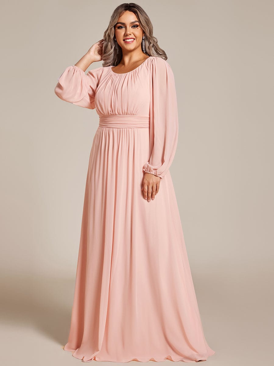 Chiffon High Empire Waist Puff Sleeve Mother Dress