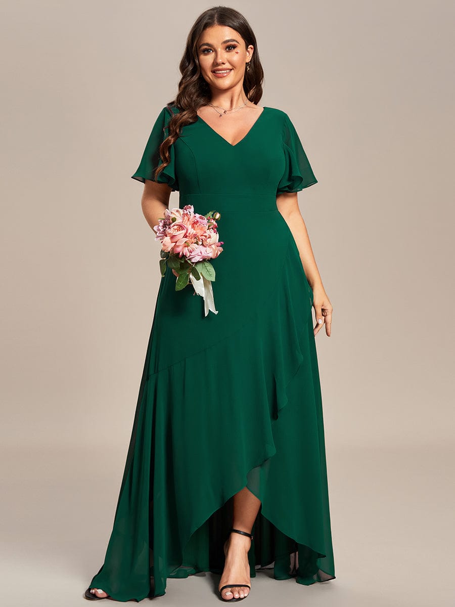 Custom Size Flowy Chiffon Ruffled Bridesmaid Dress