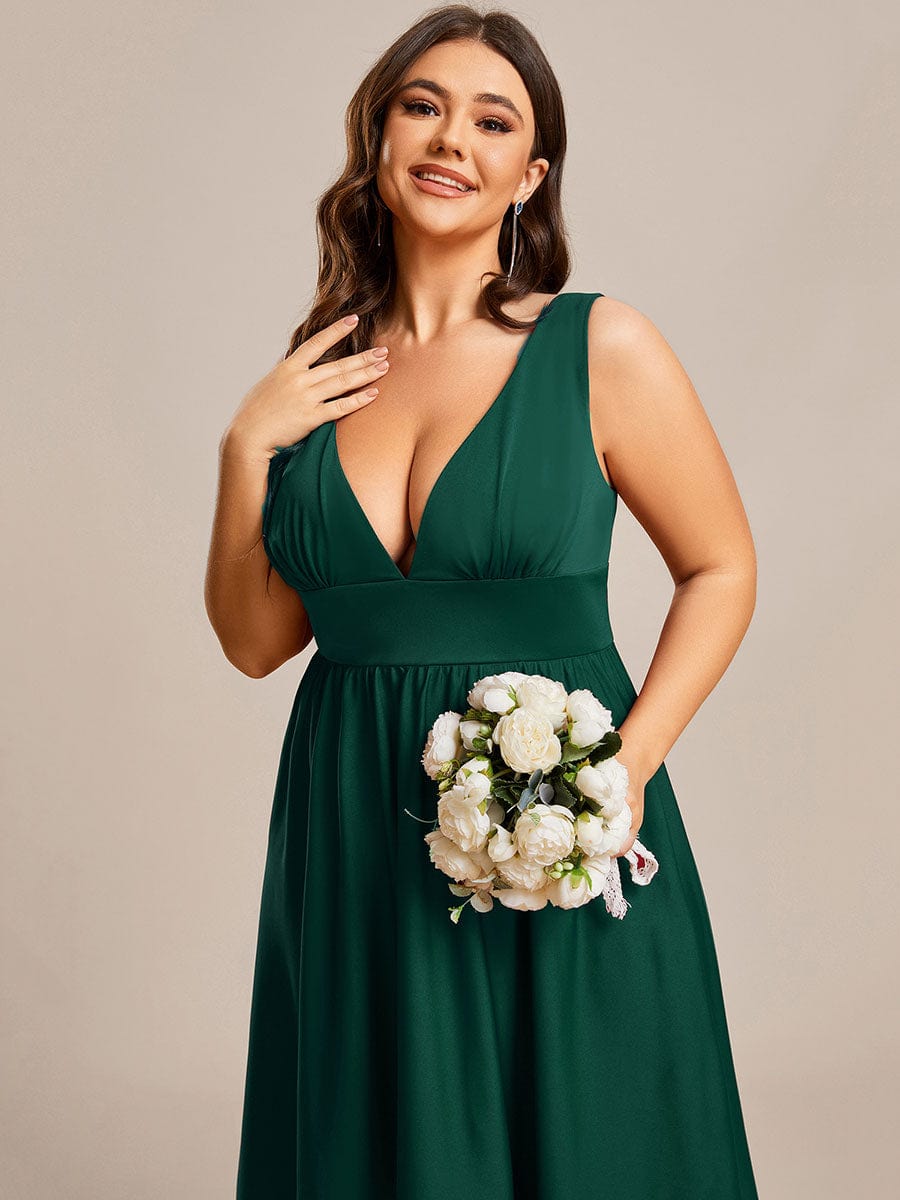 Elegant High-Low Sleeveless Empire Waist Bridesmaid Dress