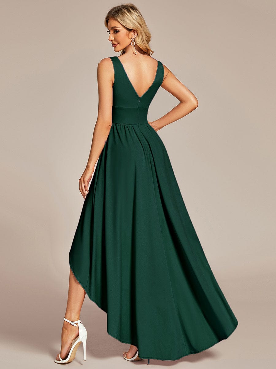 Elegant High-Low Sleeveless Empire Waist Bridesmaid Dress