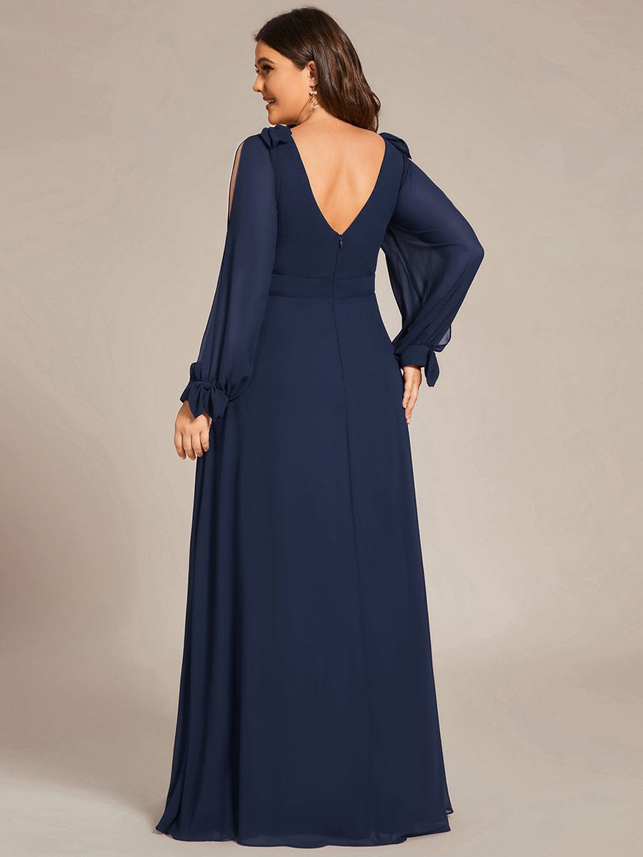 Open Lantern Sleeve A-Line Bridesmaid Dress