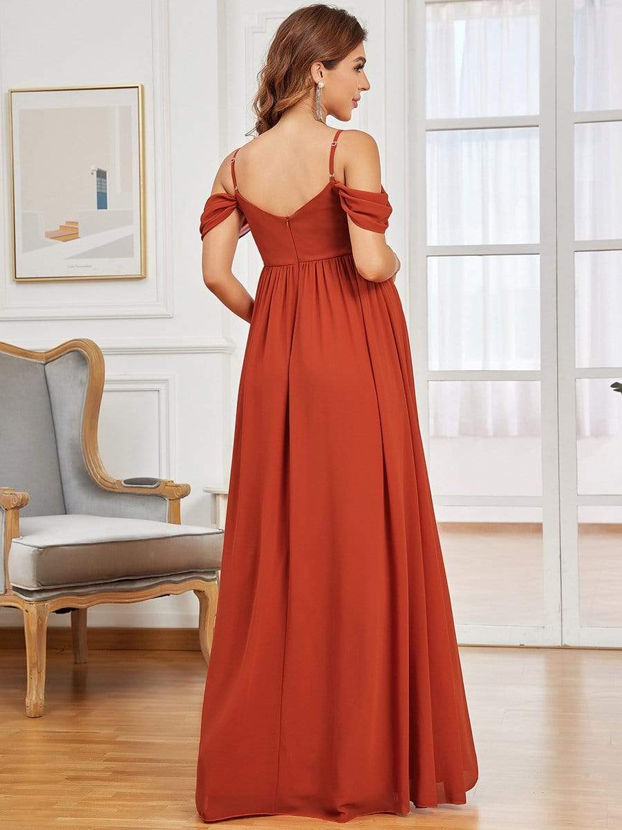 Off-Shoulder Spaghetti Strap A-Line Maternity Dress