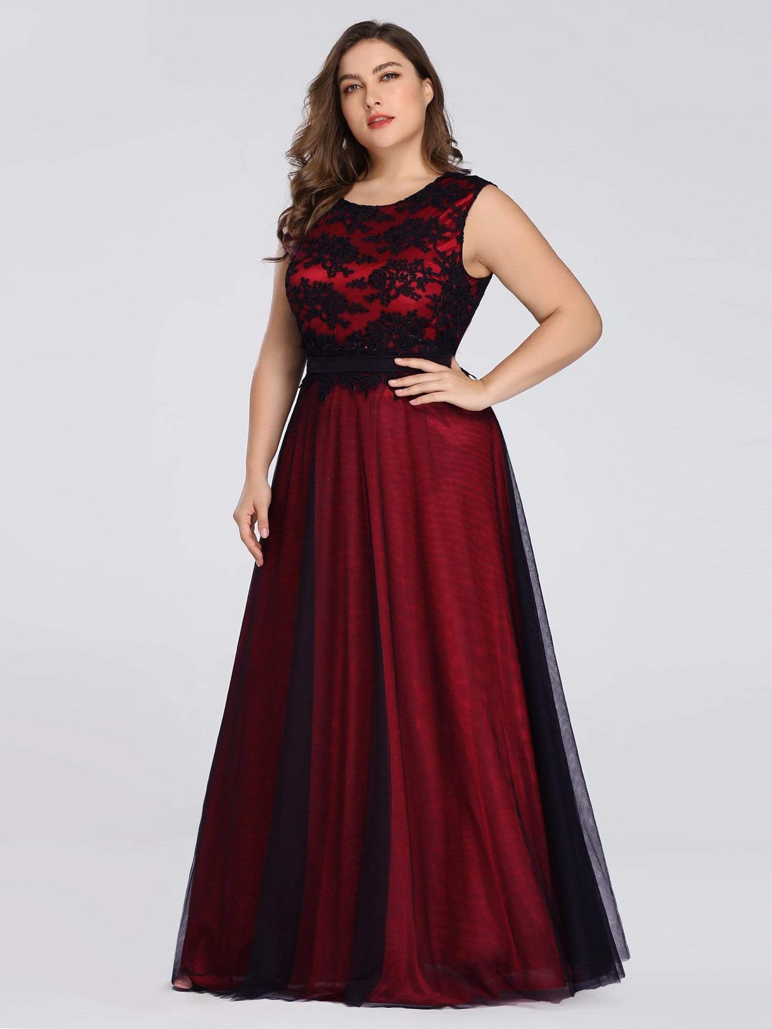 plus size red evening dress