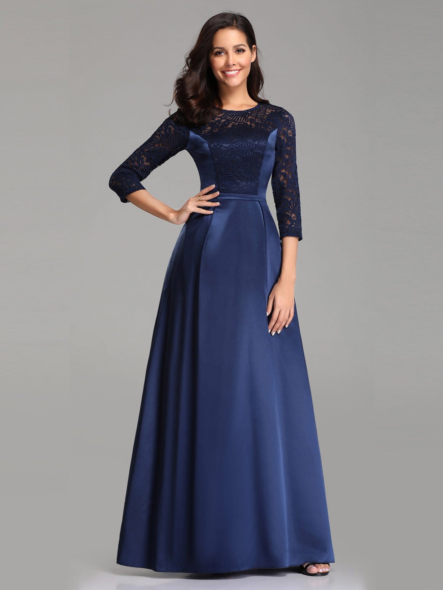 blue maxi prom dress