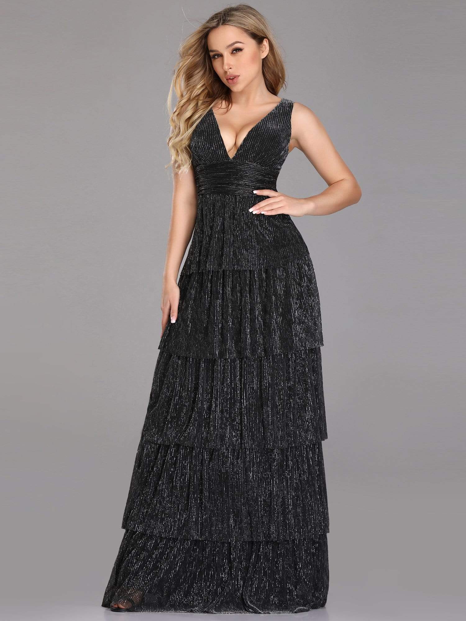 tiered long formal dresses