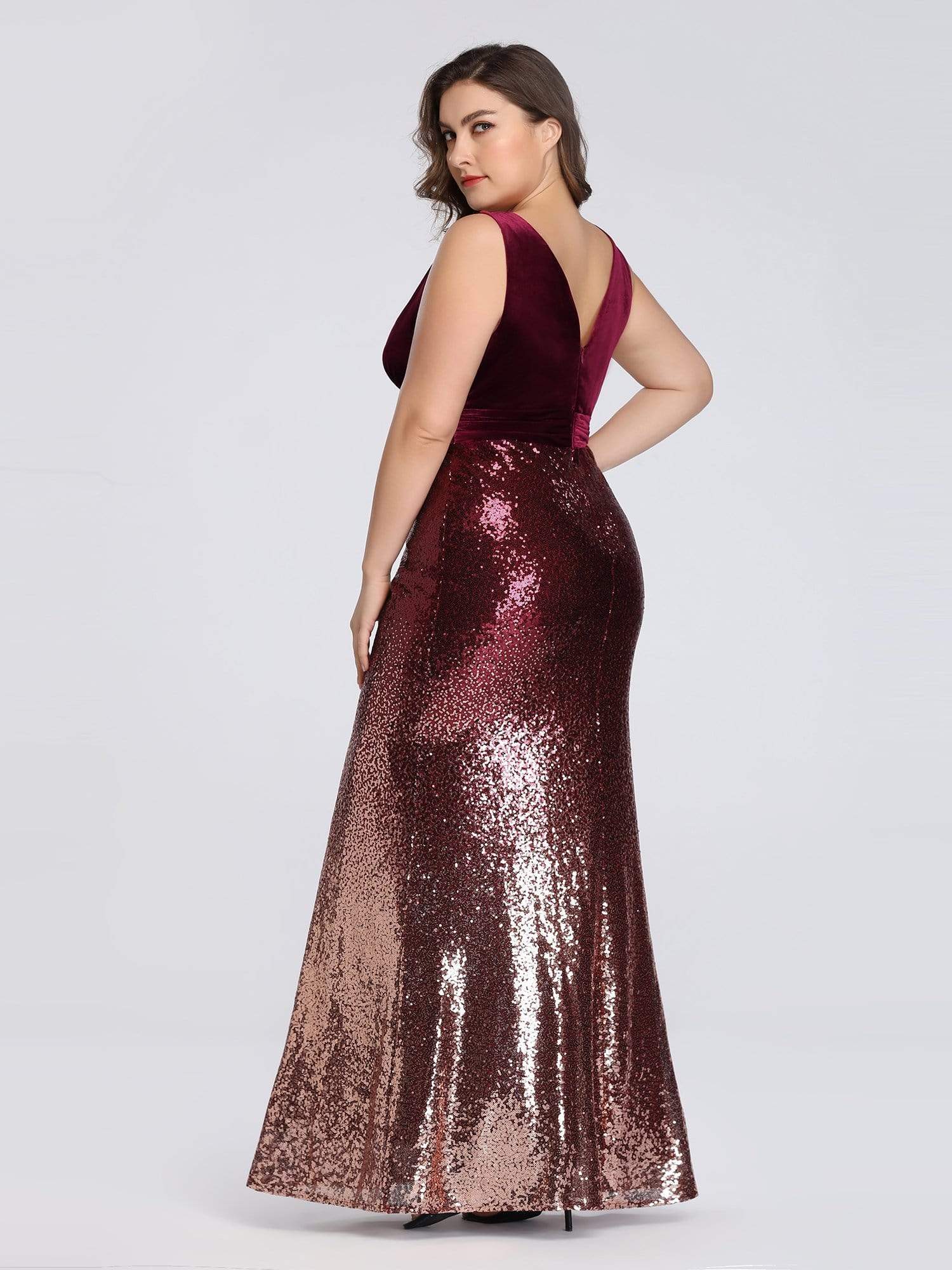 long sleeve full length sequin dress