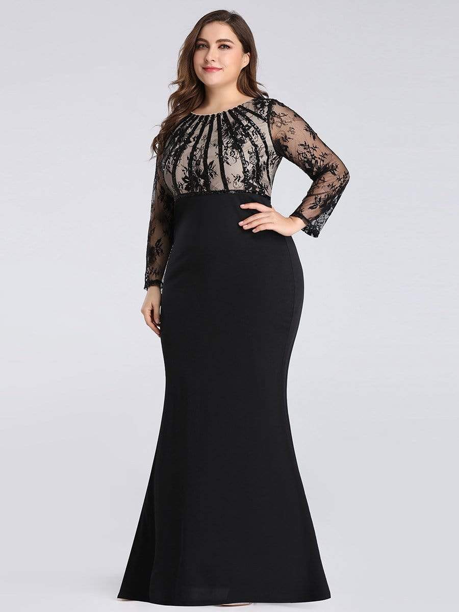 plus size black sequin dress with sleeves