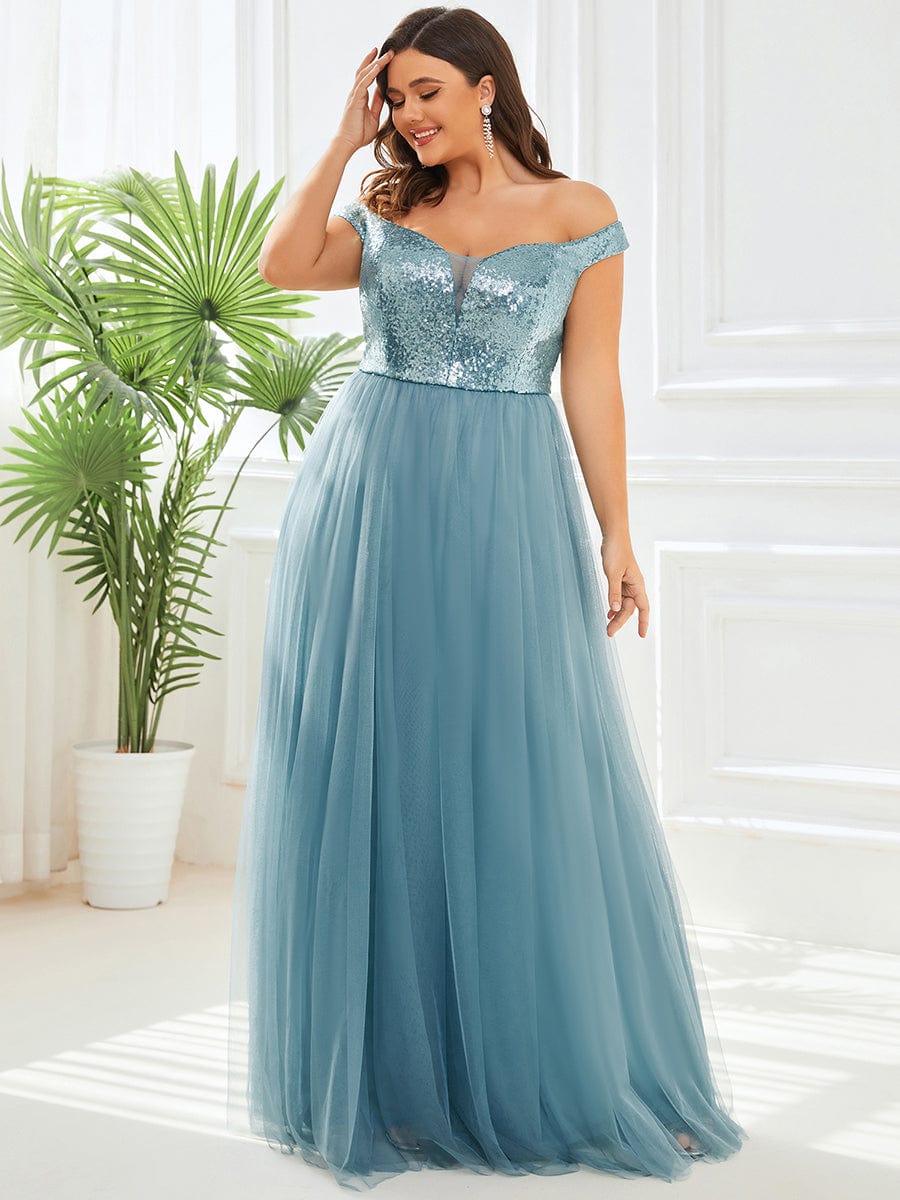 Plus Size Long Sequin Special Occasion Dresses