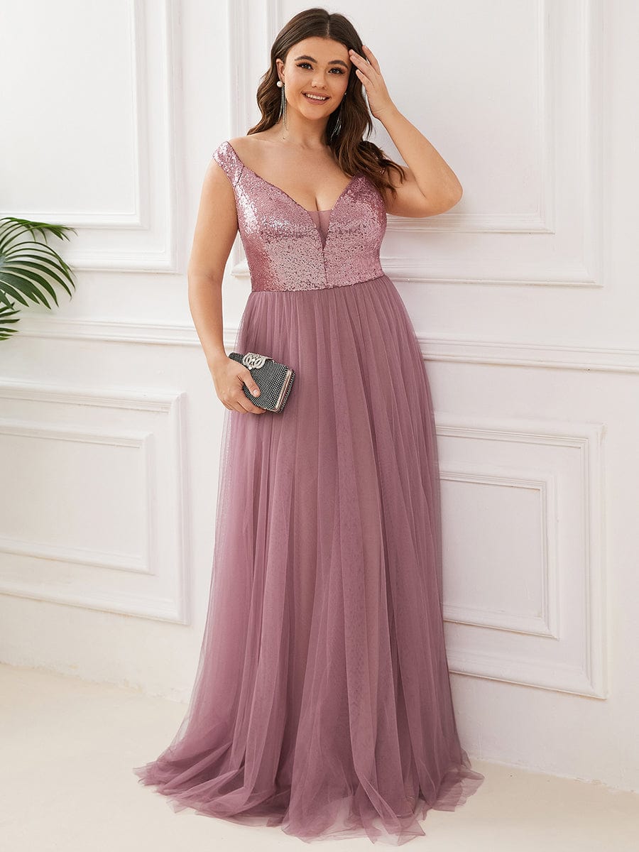 Plus Size Long Sequin Special Occasion Dresses