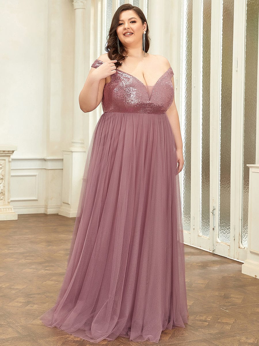 Plus Size Long Sequin Special Occasion Dresses