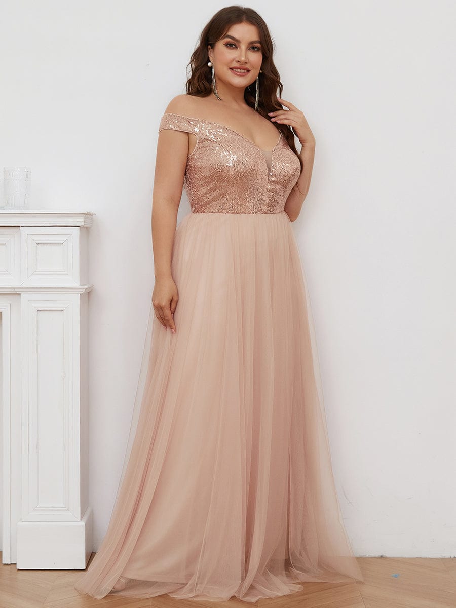 Plus Size Long Sequin Special Occasion Dresses