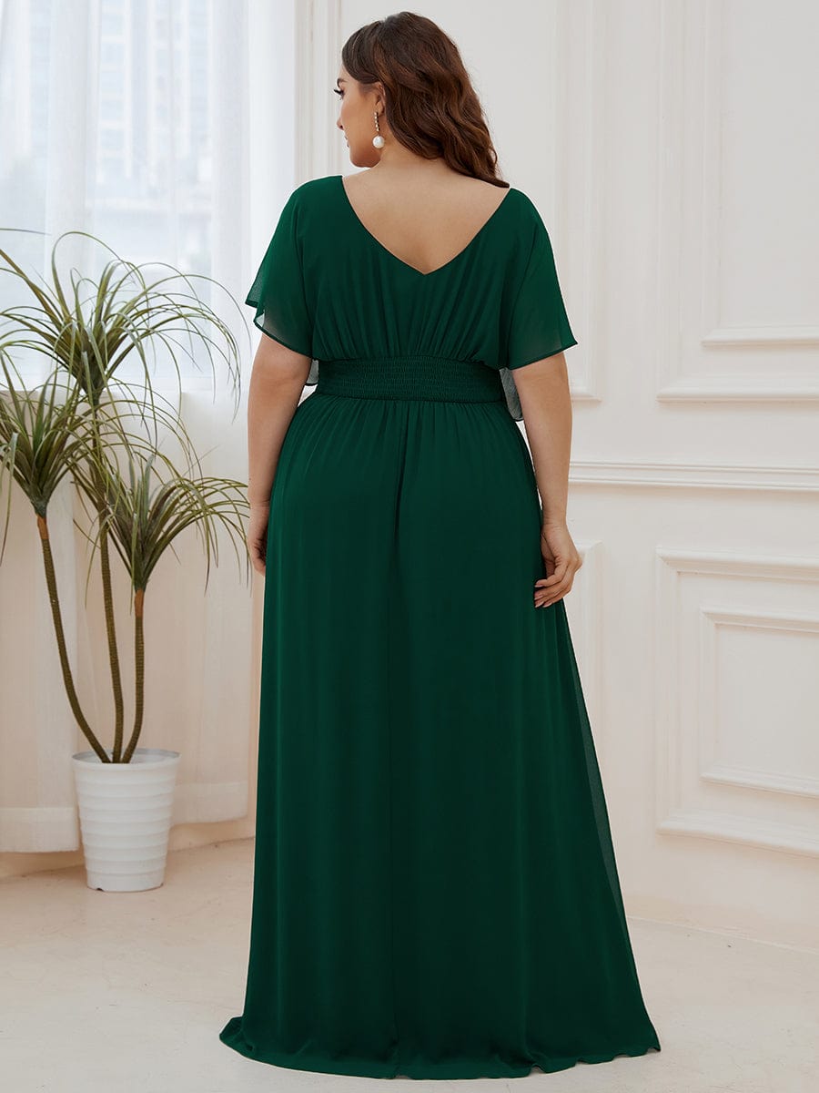 Plus Size Empire Waist Chiffon Formal Maxi Evening Dress