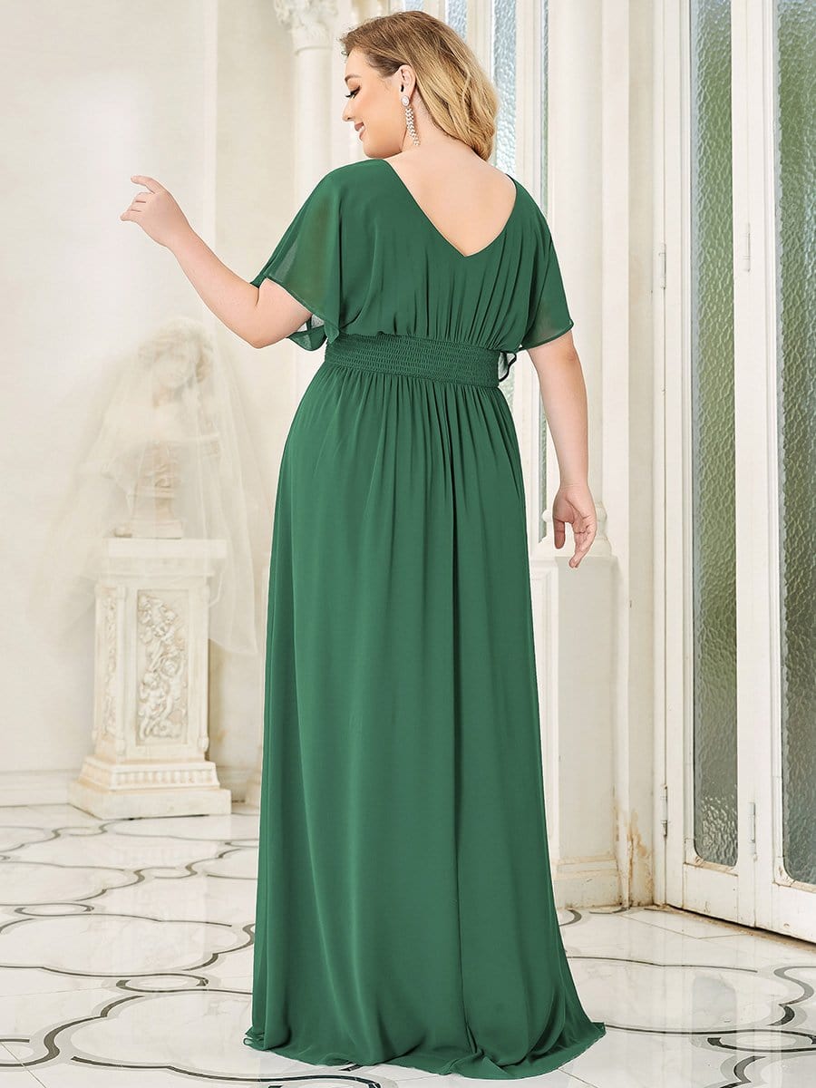 Plus Size Empire Waist Chiffon Formal Maxi Evening Dress