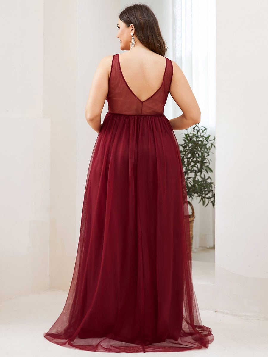 Double V-Neck Lace Bodice Long Flowy Maternity Dress