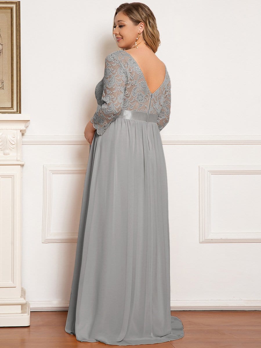 Plus Size Long Lace Sleeve Maternity Formal Dresses