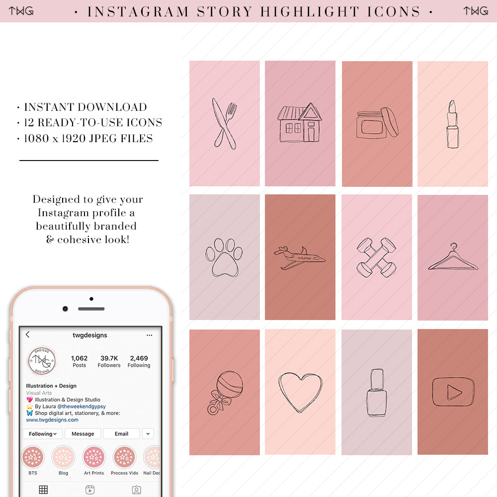 Minimal Lines Instagram Story Highlight Icons – TWG Designs