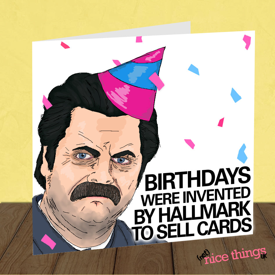 Ron Swanson Birthday Card | Funny Birthday Card