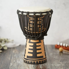 Carved African djembe drum 