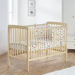 kinder natural wood cot