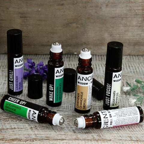 Natural essential oil rollerball blend collection