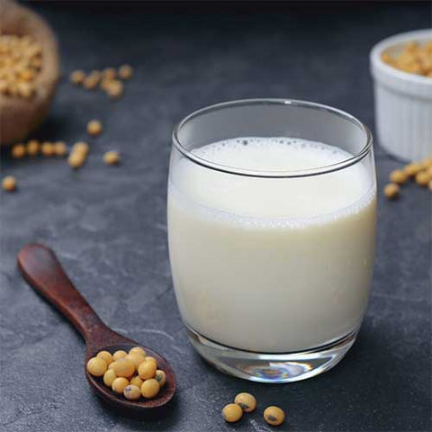 homemade soya milk in glass