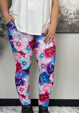 Wicked Floral Leggings w/ Pockets