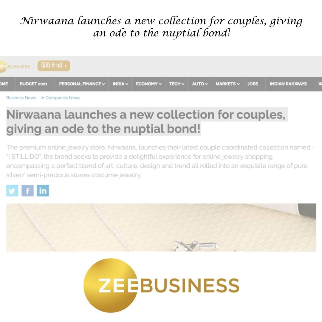 Zee Business Article on Nirwaana's New Anniversary Gifting Jewelry 
