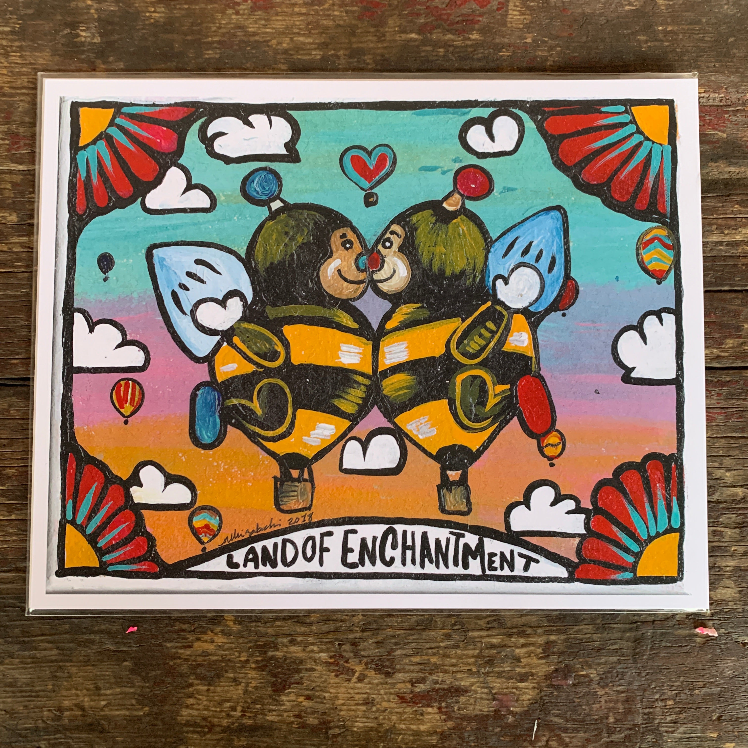 8x10 Print- Bee Hot Air Balloons Land of Enchantment Balloon Fiesta