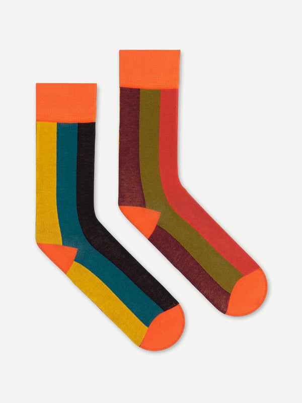 Two Colour Vertical Stripe Socks Multicolour – Jo Gordon