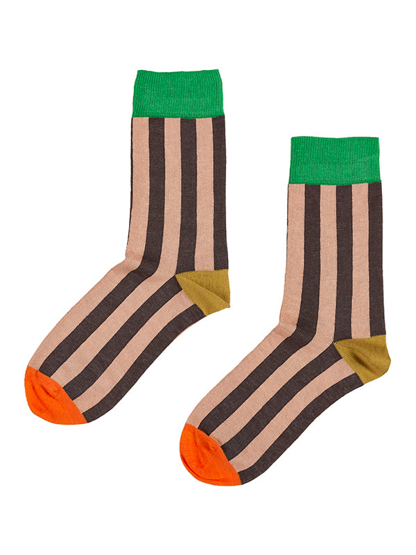 Two Colour Vertical Stripe Socks Multicolour – Jo Gordon