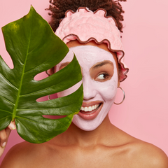 Picture of woman wearing clay mask 