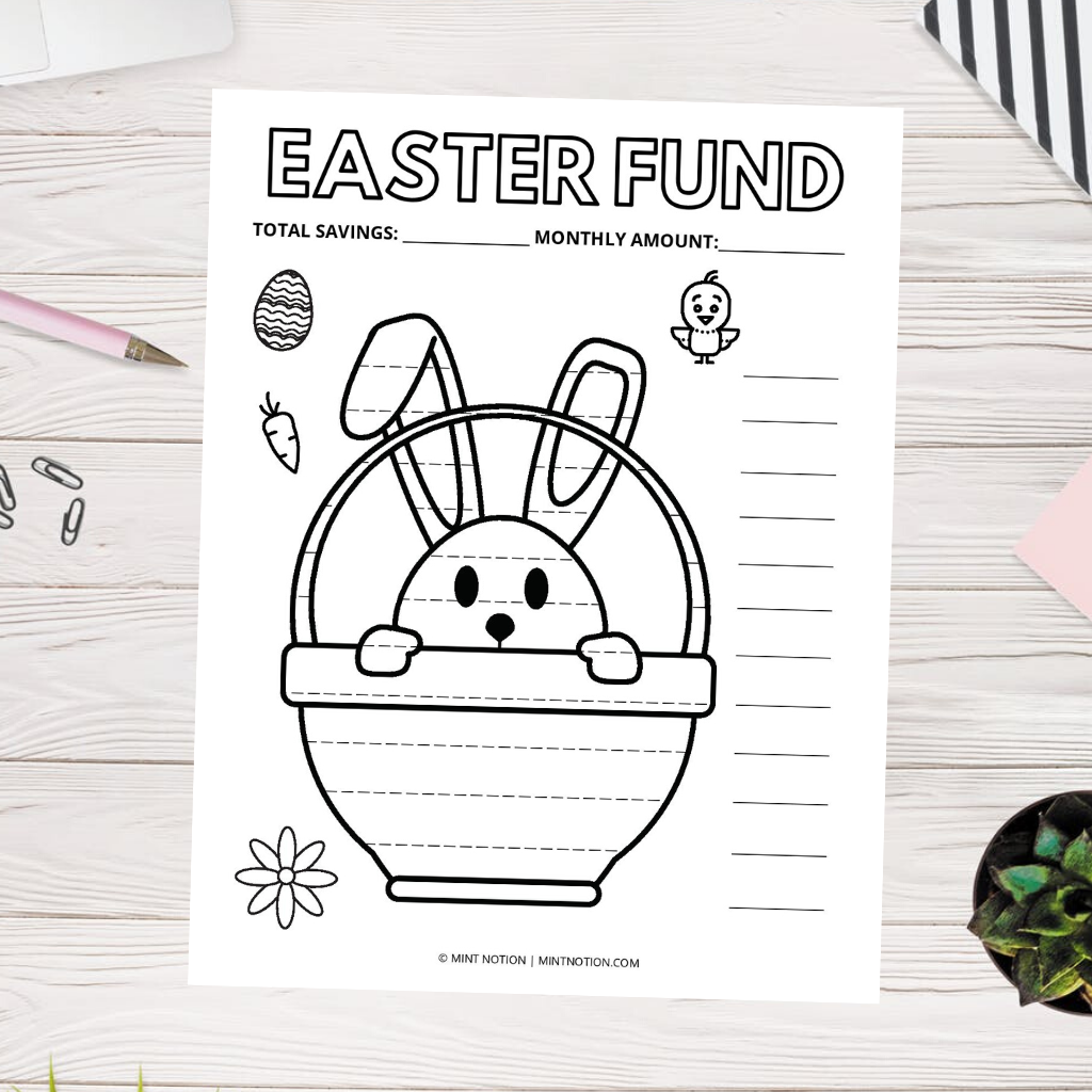 Easter Bunny Savings Tracker (Printable) Mint Notion Shop