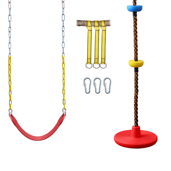 Red Stand Up Swing with Heavy Duty Frame and 2 Hanging Straps