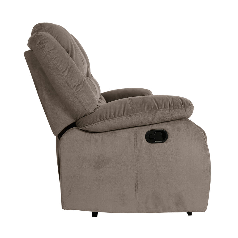 Greeley 82 in. W Flared Arm Microfiber Armrests Reclining Sofa in Chocolate