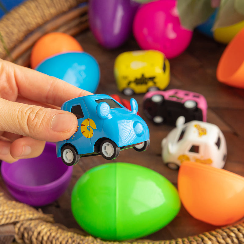 12Pcs Stylish Mini Cars Easter Eggs Toys Set