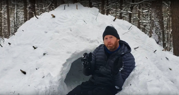 quinzee snow winter shelter