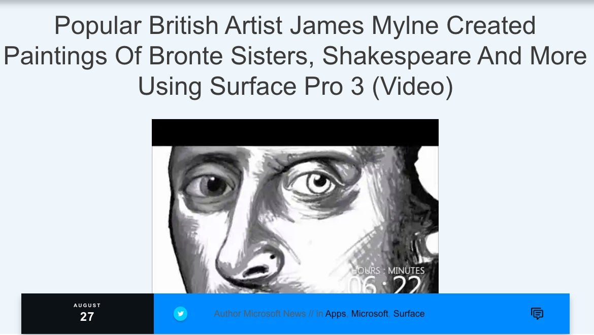 James Mylne Created Paintings Of Bronte Sisters, Shakespeare And More Using Surface Pro 3