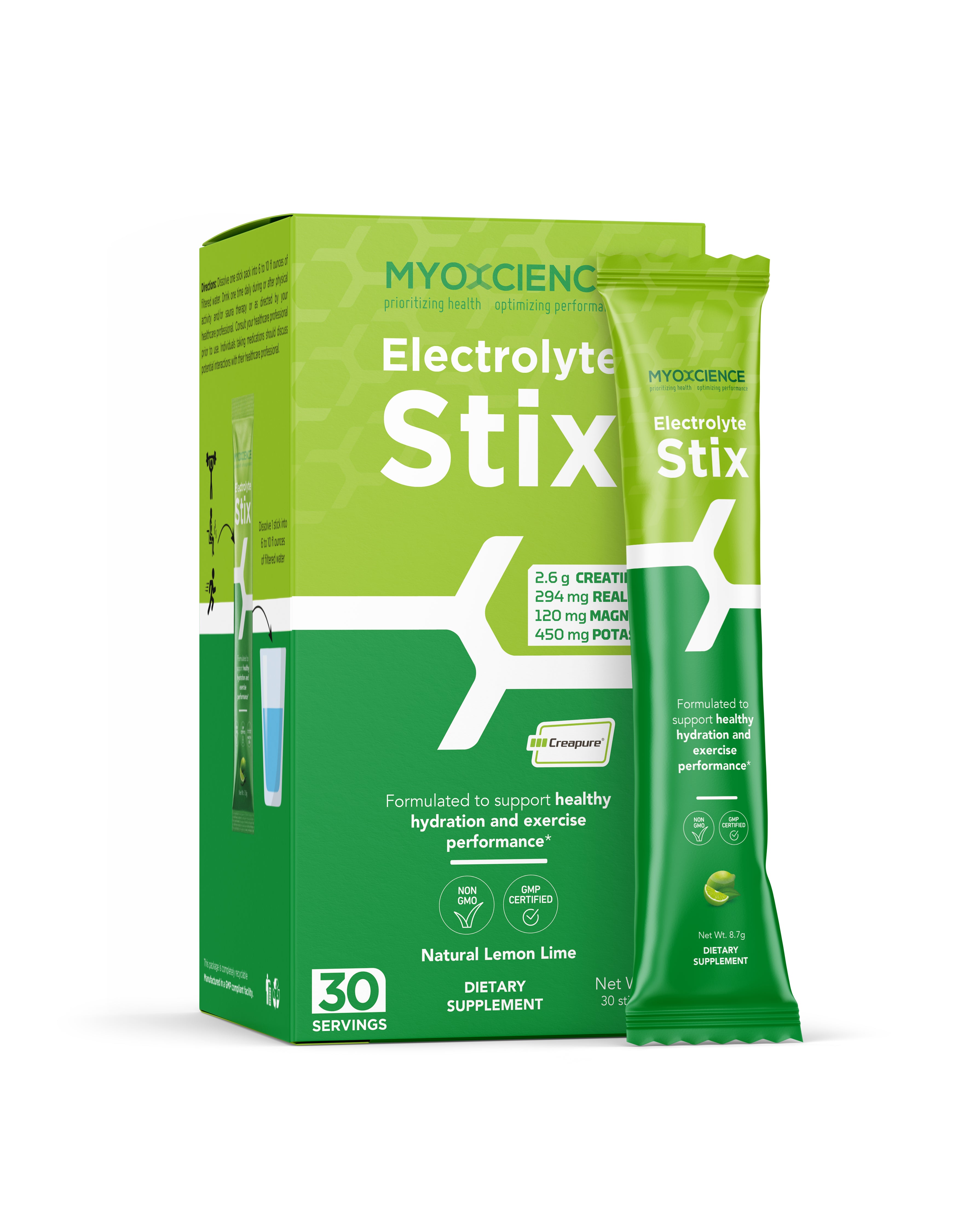 Electrolyte Stix: Creatine Enhanced, Real Salt, Electrolytes and More - Myoxcience product image