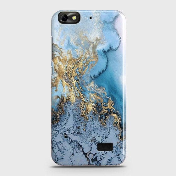 Taalkunde Pakket methodologie Huawei Honor 4C - Trendy Golden & Blue Ocean Marble Printed Hard Case –  OrderNation