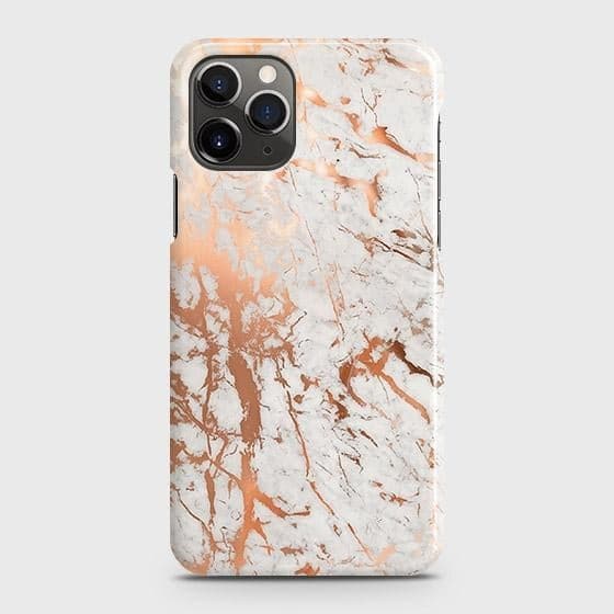 Iphone 11 Pro Max Cover In Chic Rose Gold Chrome Style Printed Hard Ordernation