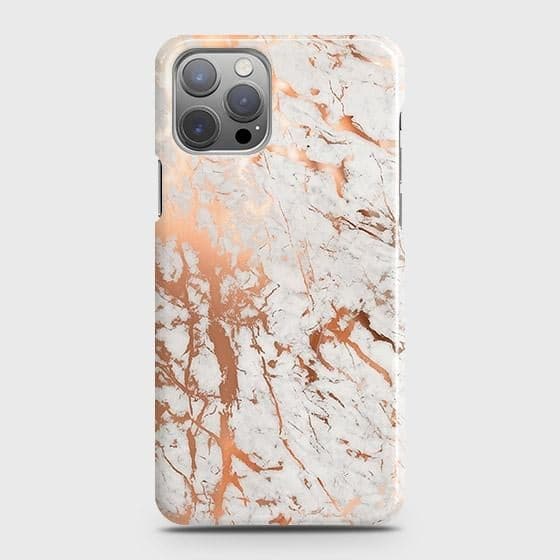 Iphone 12 Pro Max Cover In Chic Rose Gold Chrome Style Printed Hard Ordernation