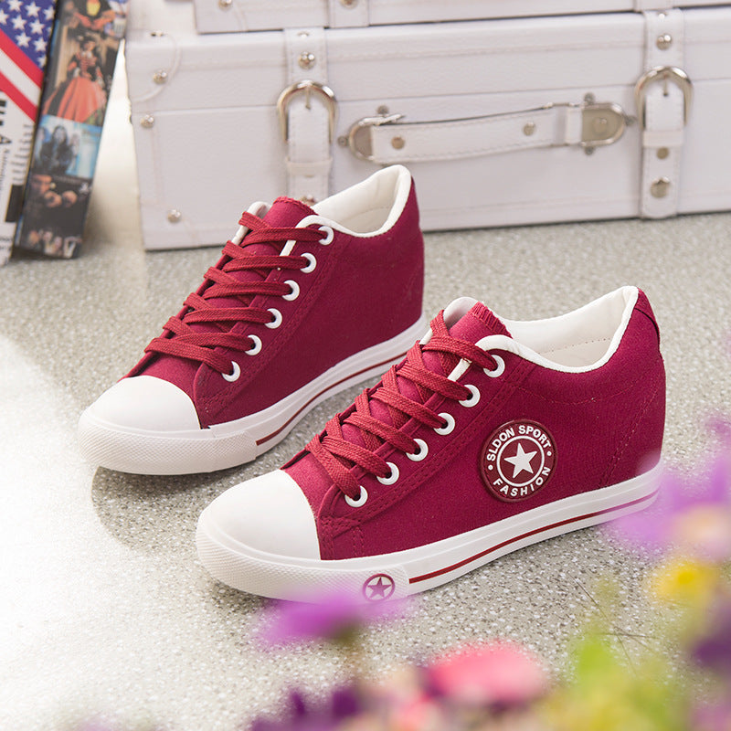 canvas wedge trainers
