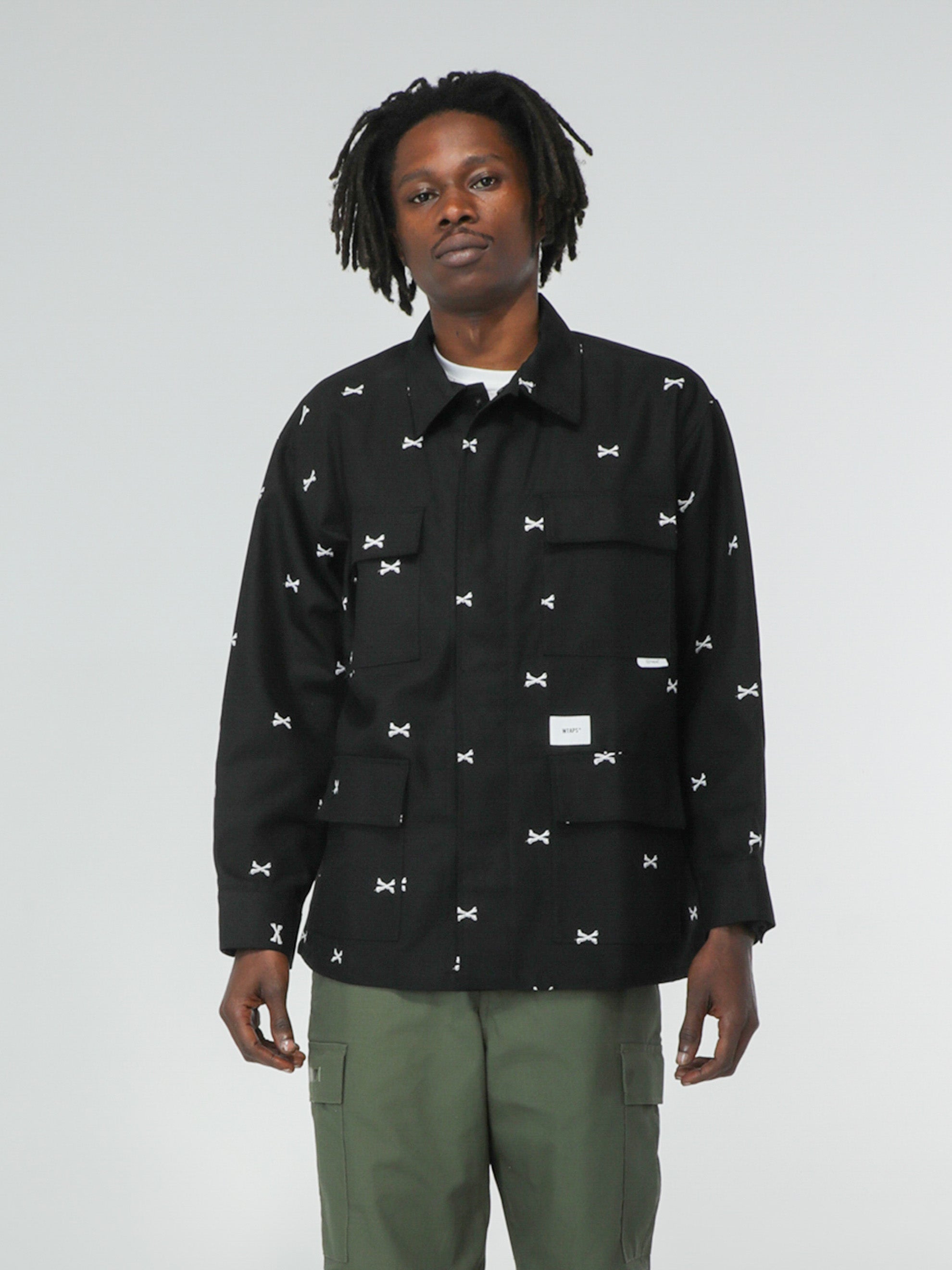 wtaps HUEY / LS / POLY. TWILL BLACK-