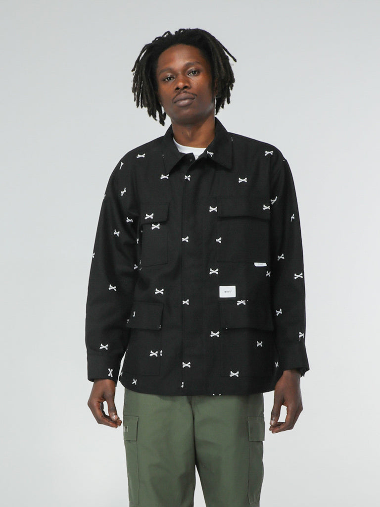 wtaps HUEY / LS / POLY. TWILL BLACK - greatriverarts.com