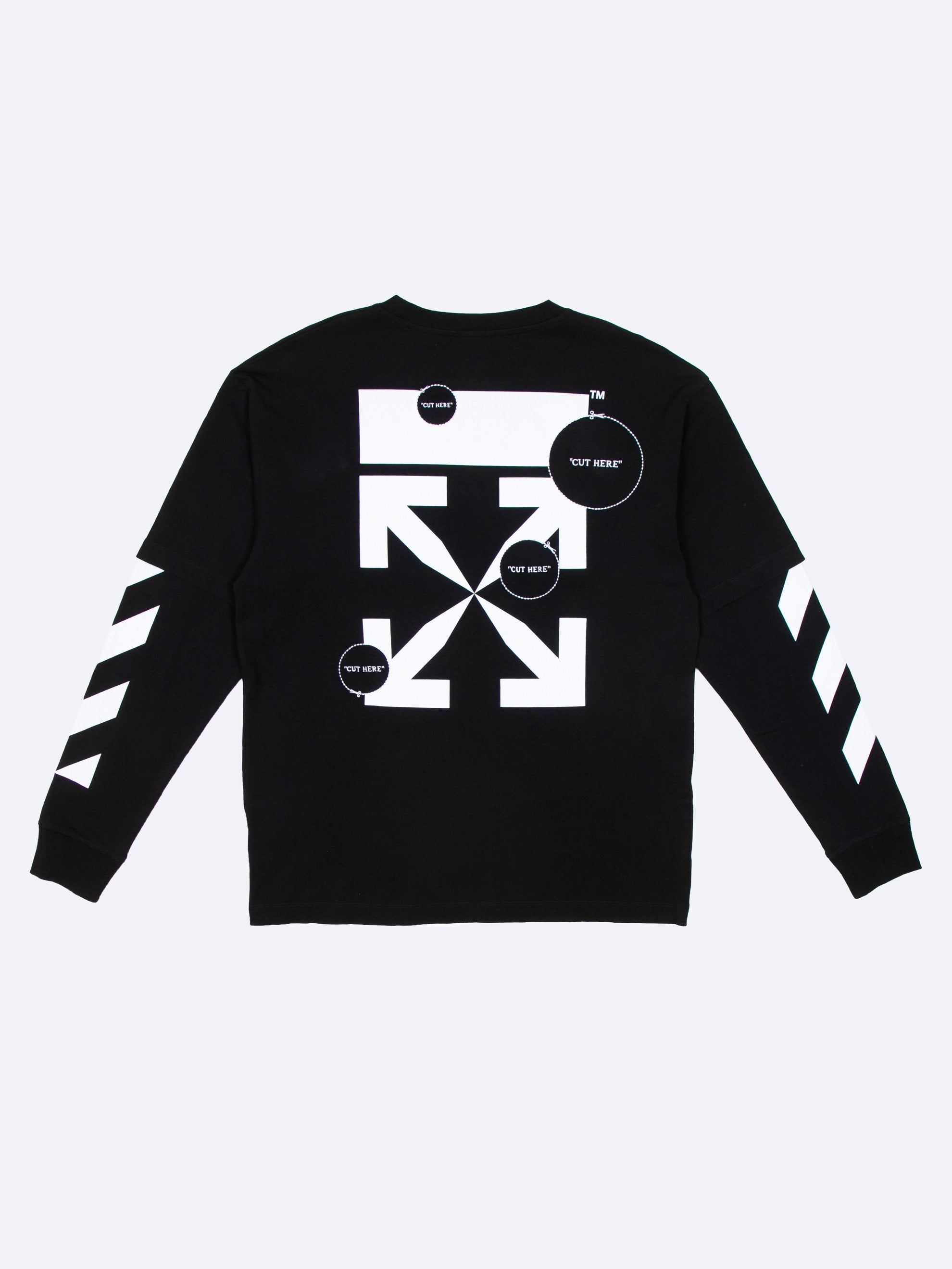 off white black and white long sleeve