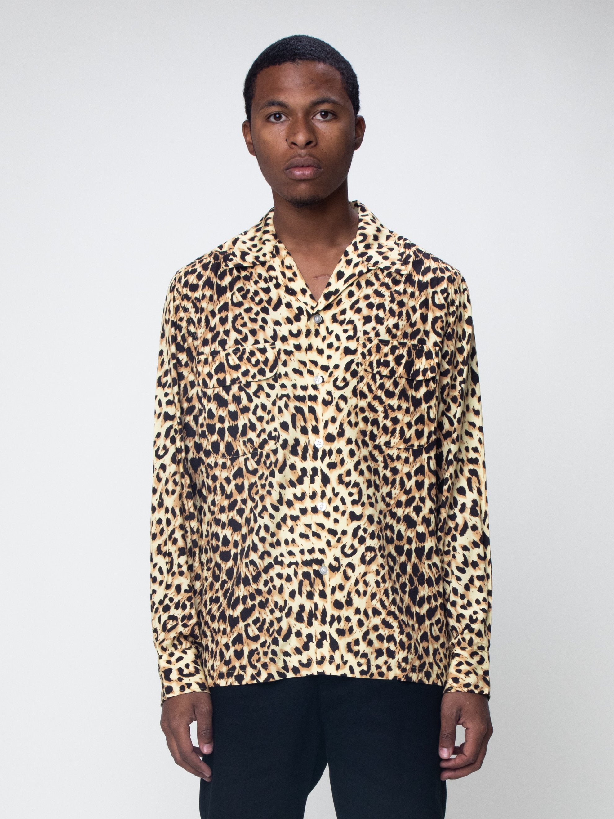 すぐ発送可能！ L【WACKOMARIA】 L-B)LEOPARD POLO SHIR／新品