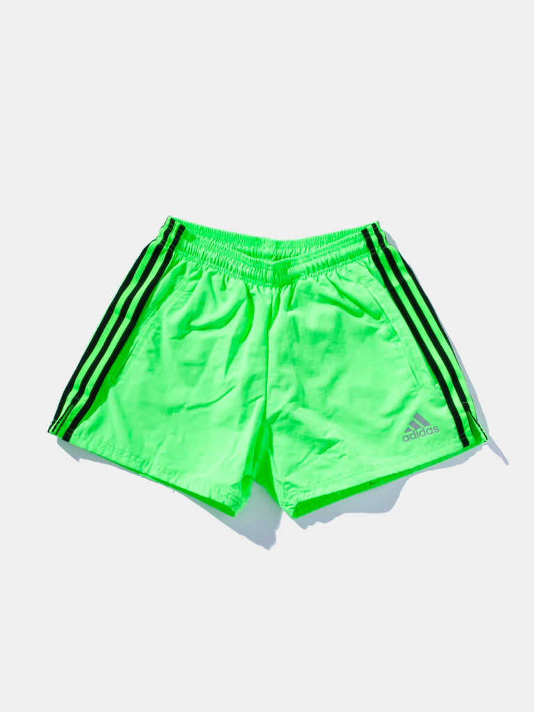 adidas neon green shorts