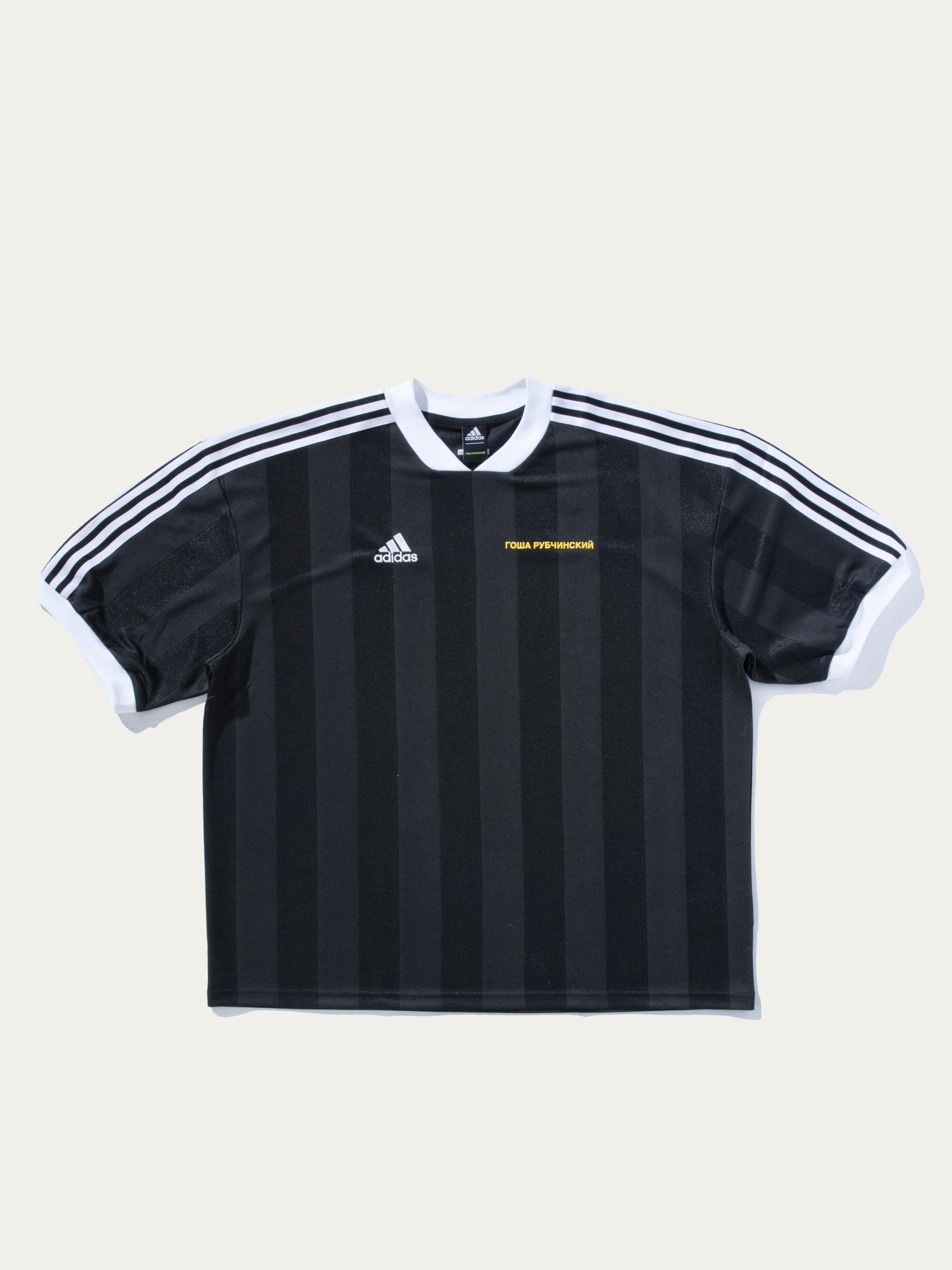 black and white adidas soccer jersey